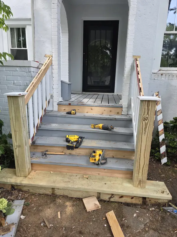 Front Entry Steps before painting